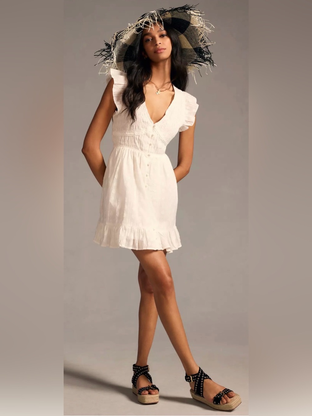 Anthropologie Peregrine Mini Dress in White